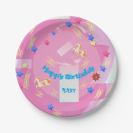 Plato De Papel Feliz cumpleaños Mary (cambiar nombre)