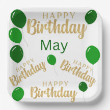 Feliz cumpleaños Mayo cumpleaños Papel Placa