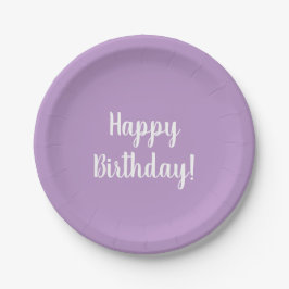 Plato De Papel Feliz cumpleaños Morple Lilac Birthday Party