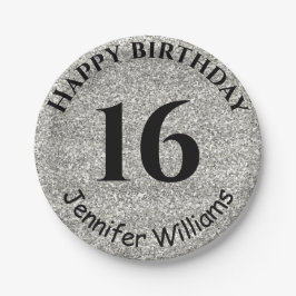 Plato De Papel Feliz cumpleaños nombre personalizado año de edad 