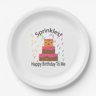 Plato De Papel Feliz Cumpleaños Para Mí Purpurina
