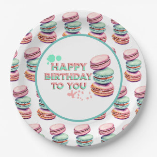 Plato De Papel Feliz Cumpleaños Para Ti | Macaron