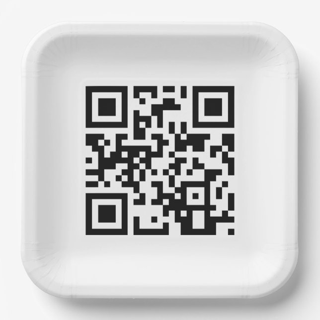 Plato De Papel Feliz Cumpleaños Para Tu Código QR (Anverso)