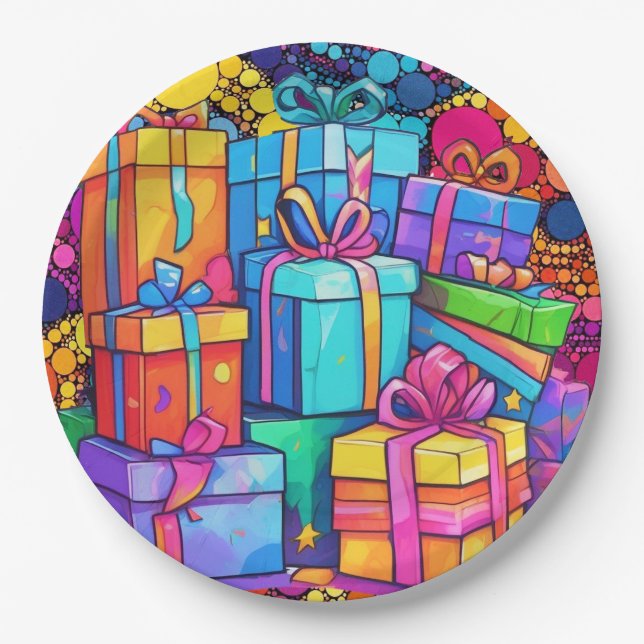 Plato De Papel FELIZ CUMPLEAÑOS PARA USTED Placa de papel (Anverso)