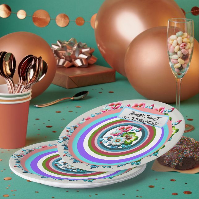 Plato De Papel Feliz cumpleaños, Personalizado (Multi)