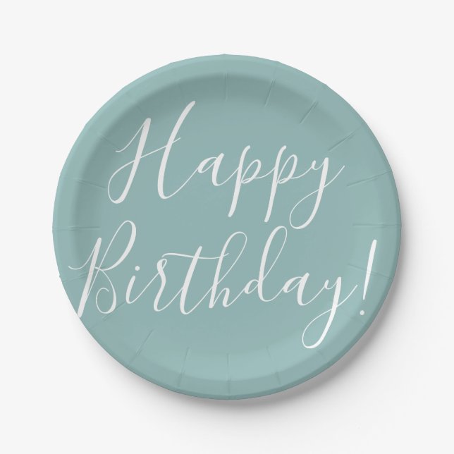 Plato De Papel ¡Feliz cumpleaños! Personalizado de guiones modern (Anverso)