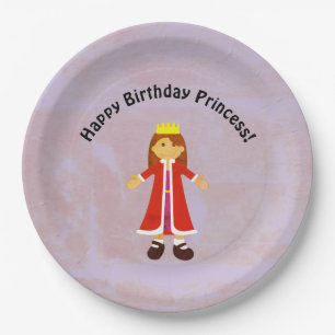 Plato De Papel Feliz cumpleaños Princesa Cute Personalizado Princ