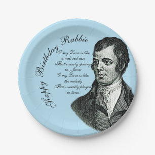 Plato De Papel Feliz cumpleaños Rabbie - Robert Quema pequeños 7"