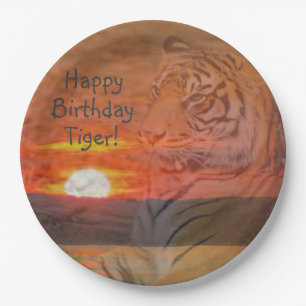 Plato De Papel ¡Feliz cumpleaños Tigre!