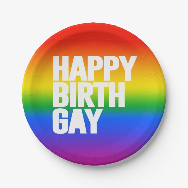Plato De Papel Feliz Cumplegay (Anverso)