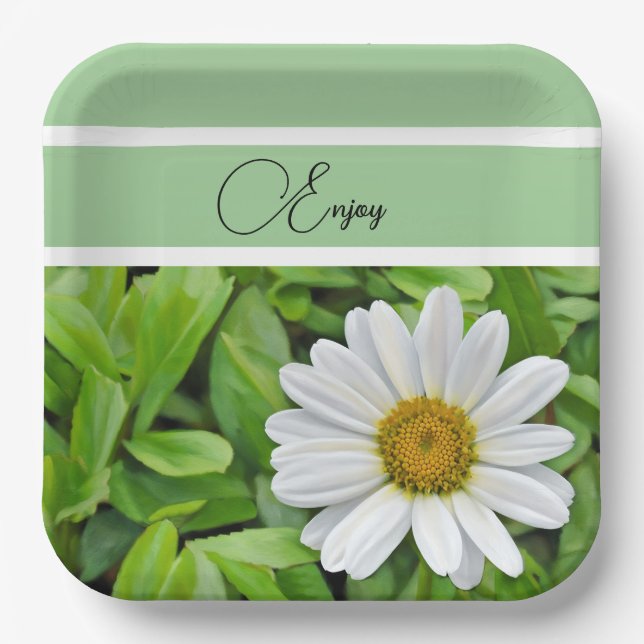 Plato De Papel Feliz Daisy - Placa de papel (Anverso)