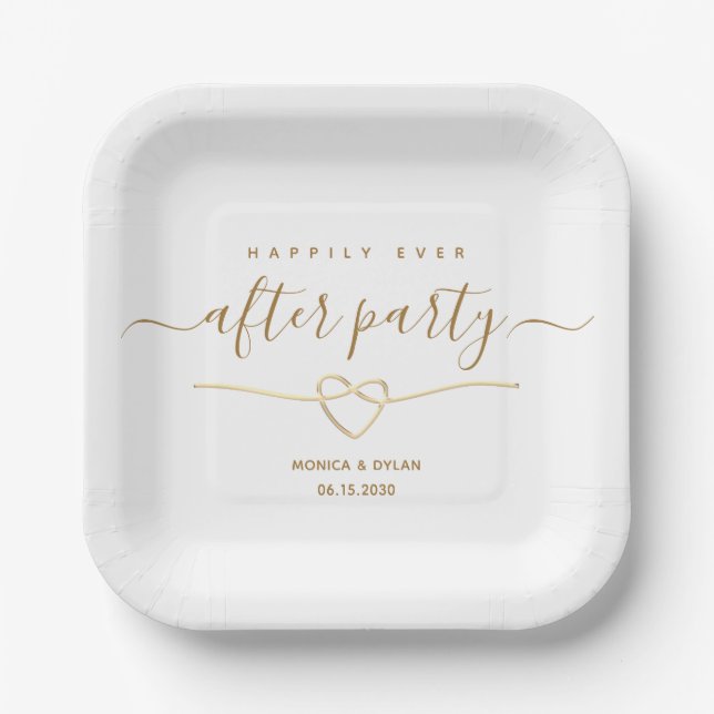 Plato De Papel Feliz desde la recepción de la boda Fiesta (Anverso)