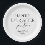 Plato De Papel Feliz desde la recepción de la boda Fiesta<br><div class="desc">¡Esto es un placer para siempre después de las Minimalistas placas de papel de recepción de la boda informal Fiesta!</div>