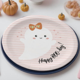 Plato De Papel Feliz Día BOO Cumpleaños de Halloween
