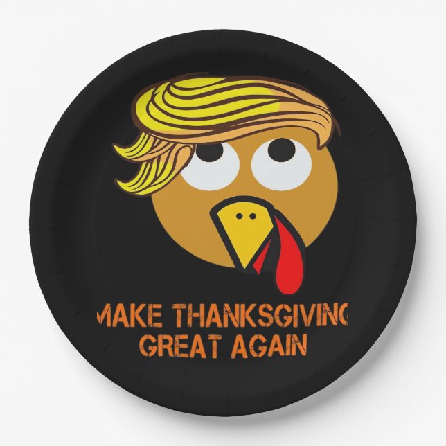 Plato De Papel Feliz Día de Acción de Gracias (Anverso)