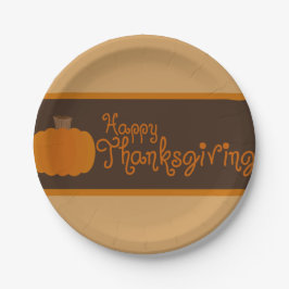 Plato De Papel Feliz Día de Acción de Gracias Calabaza de otoño