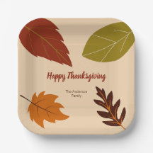 Feliz Día de Acción de Gracias Hojas de Otoño y No