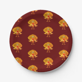 Plato De Papel Feliz Día de Acción de Gracias Turquía,