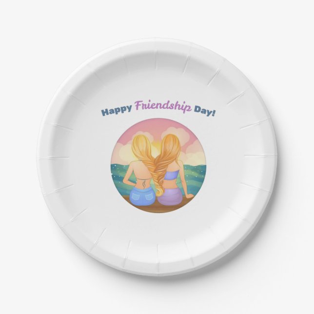 Plato De Papel Feliz día de amistad (Anverso)