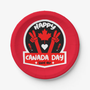Plato De Papel Feliz Día de Canadá 1 de julio