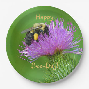 Plato De Papel Feliz Día de la Abeja