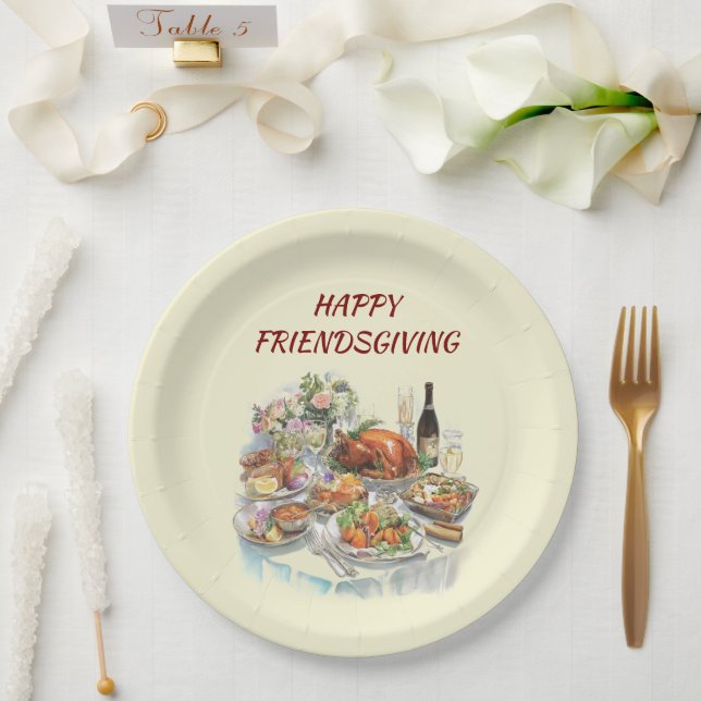 Plato De Papel Feliz Día de la Amistad | Placas de papel de Acció (Boda)