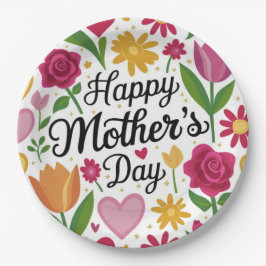 Plato De Papel Feliz Día de la Madre