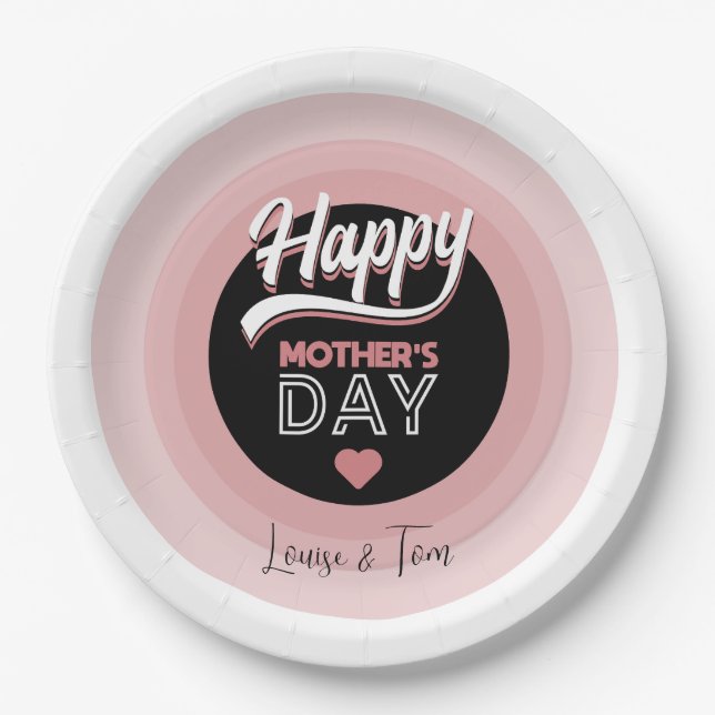Plato De Papel Feliz día de la madre (Anverso)
