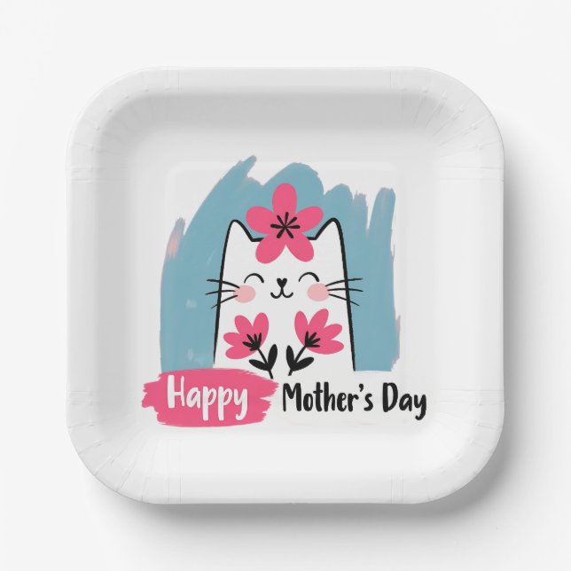 Plato De Papel Feliz Día de la Madre (Anverso)