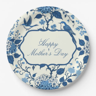 Plato De Papel Feliz Día de la Madre Elegante Floral Chinoiserie 