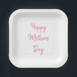 Plato De Papel Feliz Día de la Madre Fiesta 2024 Rosa Simple Mode<br><div class="desc">Diseñado con elegantes y sencillas plantillas de texto rosas,  ¡es perfecto para las celebraciones del día de la madre!</div>
