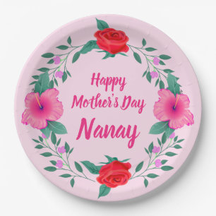 Plato De Papel Feliz Día de la Madre nombre de edición tagalog 