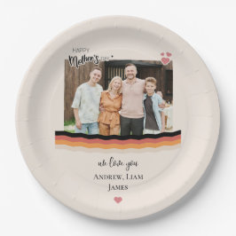 Plato De Papel Feliz día de madre te amamos