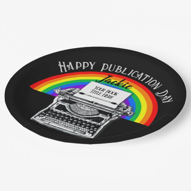Plato De Papel Feliz Día de Publicación Personalizado LBGTQ (Angular)