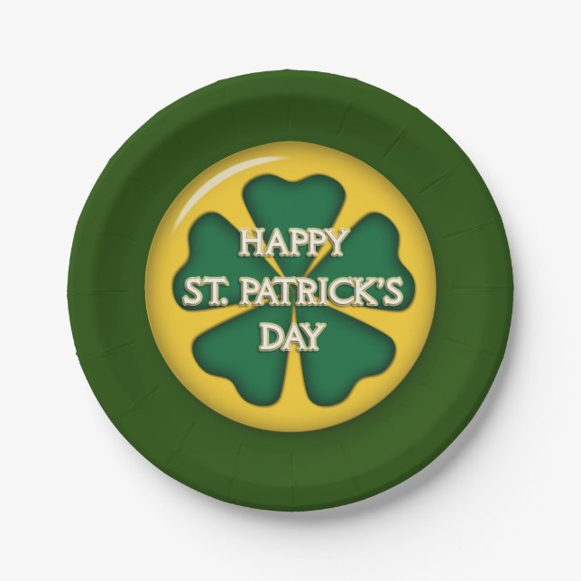 Plato De Papel Feliz Día de San Patricio (Anverso)