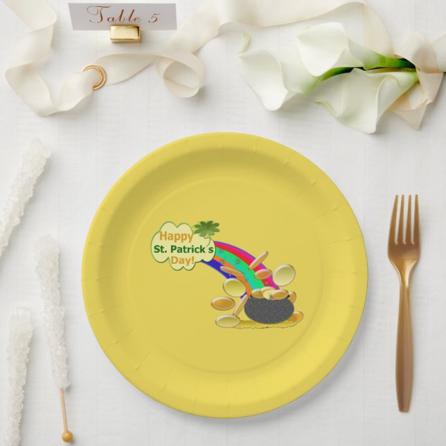 Plato De Papel Feliz Día de San Patricio (Boda)