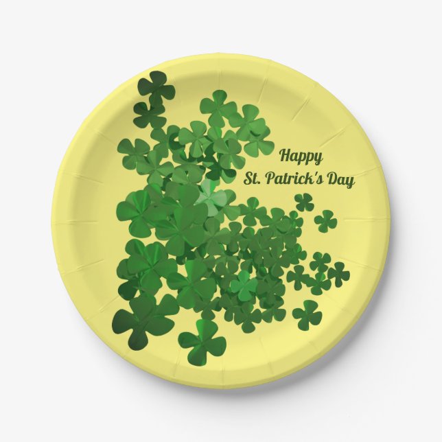 Plato De Papel Feliz Día de San Patricio (Anverso)