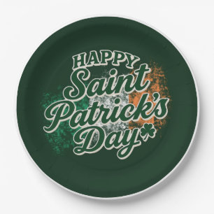 Plato De Papel Feliz día de San Patricio vintage