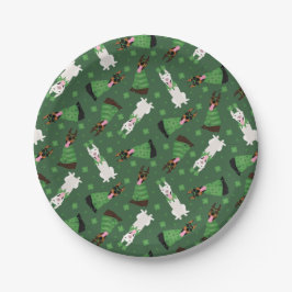 Plato De Papel Feliz Día de San Patrón Perros Dobermann