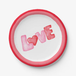 Plato De Papel Feliz día de San Valentín