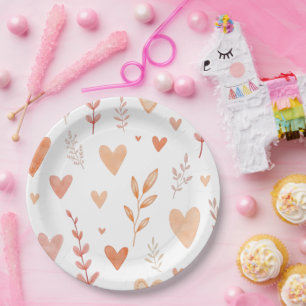 Plato De Papel Feliz Día de San Valentín