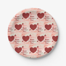 Plato De Papel Feliz Día de San Valentín