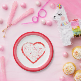 Plato De Papel Feliz día de San Valentín