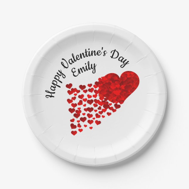 Plato De Papel Feliz Día de San Valentín (Anverso)