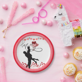 Plato De Papel Feliz día de San Valentín