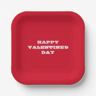 Plato De Papel Feliz Día de San Valentín al elegante El día de Sa