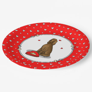 Plato De Papel Feliz Día de San Valentín sé mi irlandés Setter (r