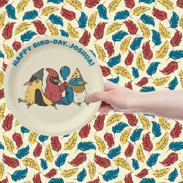 Plato De Papel Feliz Día del Ave Personalizado Aves tema Cumpleañ