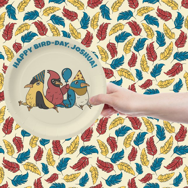 Plato De Papel Feliz Día del Ave Personalizado Aves tema Cumpleañ (Subido por el creador)