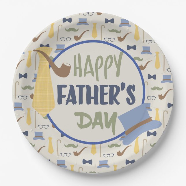Plato De Papel Feliz día del padre  (Anverso)